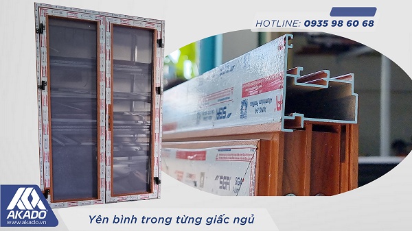 Mặt cắt của khung nhôm cửa cánh mở an toàn